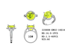 Sterling Silver Semi Mount Ring Setting Round RD 14X14mm Twisted Shank Syzjewelry