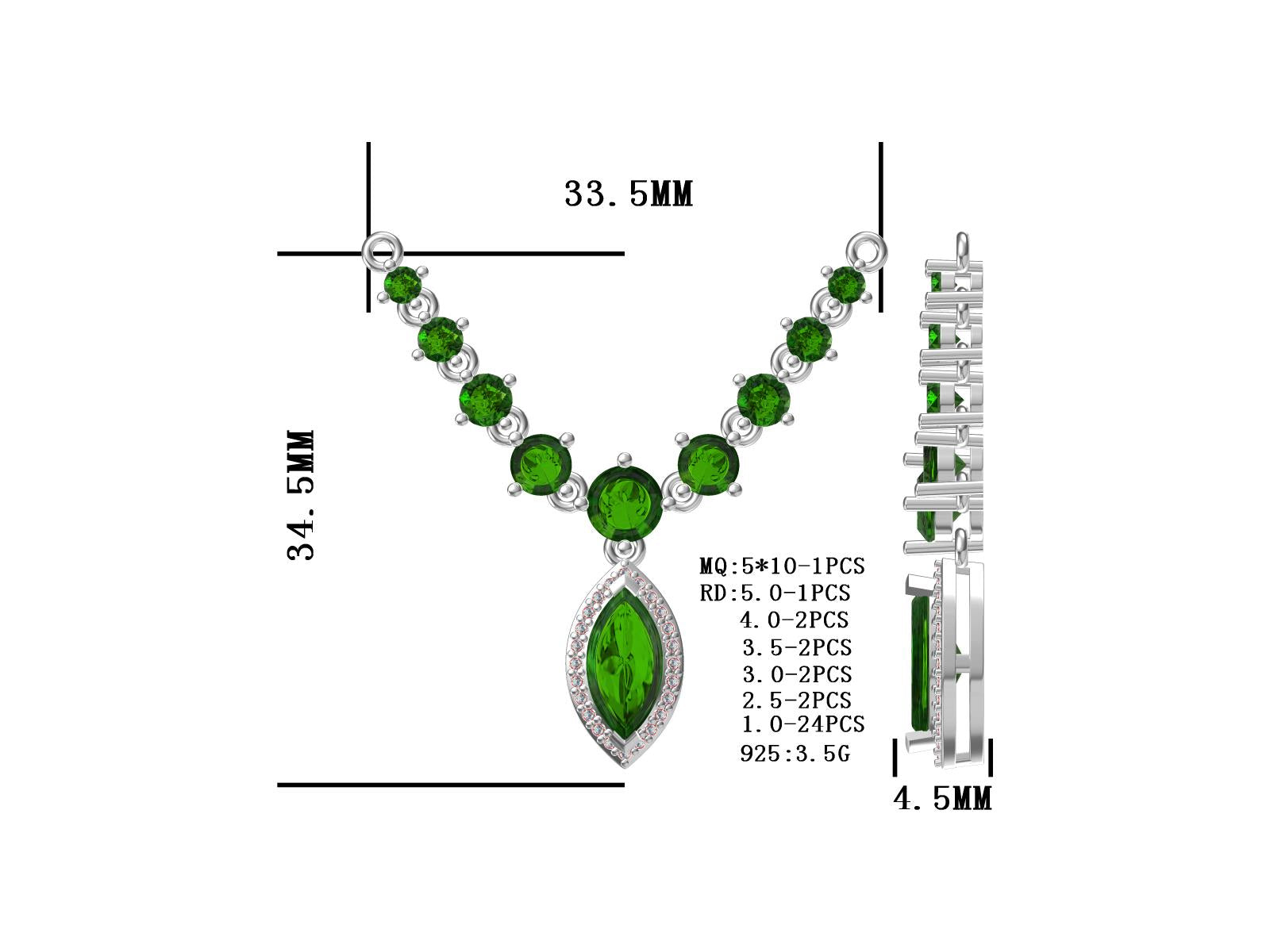 Sterling Silver Semi Mount Pendants Setting Marquise MQ 10x5mm Syzjewelry