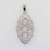 Sterling Silver Semi Mount Pendants Setting Round RD 5x5mm White Topaz Syzjewelry