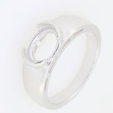 Sterling Silver Semi Mount Ring Setting Oval OV 9X7mm East West Split Bezel Half Bezel Syzjewelry