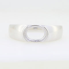 Sterling Silver Semi Mount Ring Setting Oval OV 9X7mm East West Split Bezel Half Bezel Syzjewelry