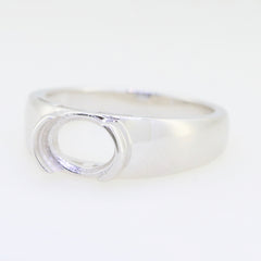 Sterling Silver Semi Mount Ring Setting Oval OV 9X7mm East West Split Bezel Half Bezel Syzjewelry