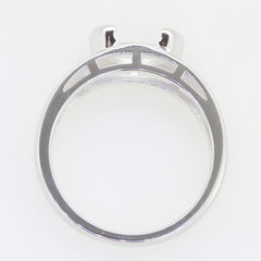 Sterling Silver Semi Mount Ring Setting Oval OV 9X7mm East West Split Bezel Half Bezel Syzjewelry