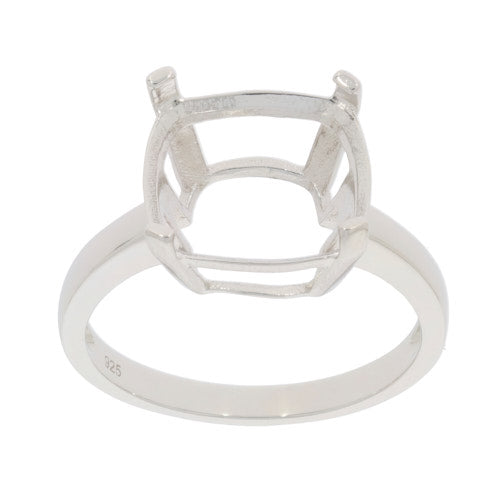 10K Yellow Gold Semi Mount Ring Setting Cushion 12x12mm Solitaire Ring Syzjewelry