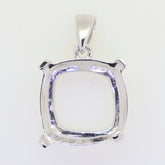 Sterling Silver Semi Mount Pendant Setting Cushion CU 12X12mm Syzjewelry