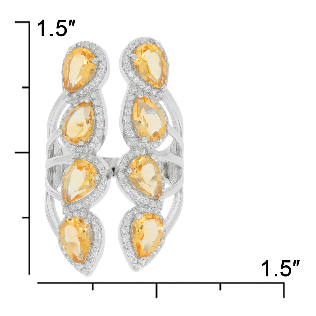 Sterling Silver Semi Mount Ring Setting Pear PE 7X5mm DHJ