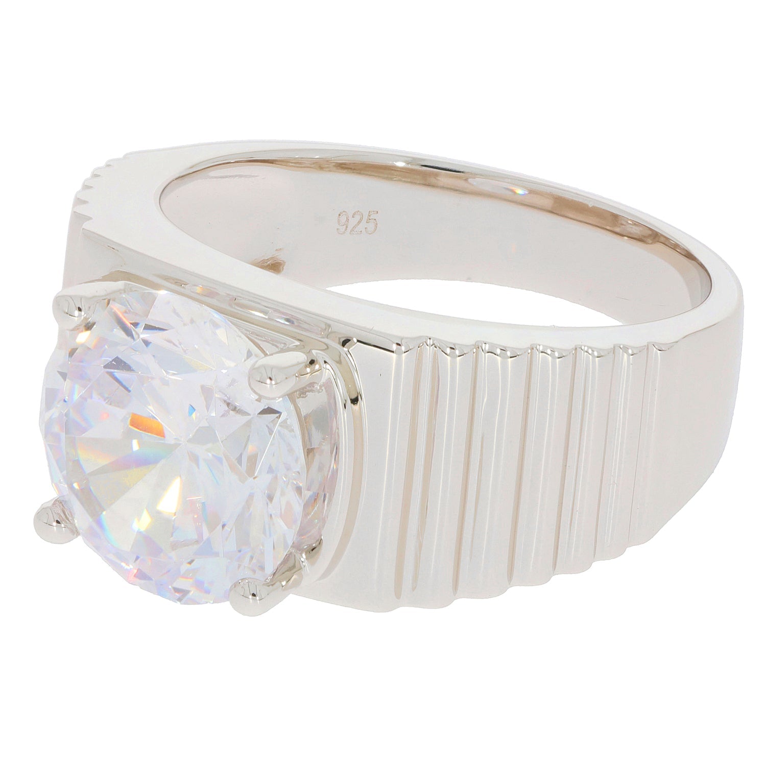 Men's Sterling Silver Semi Mount Ring Setting Round RD 10X10mm Solid 925 Silver - Syzjewelry