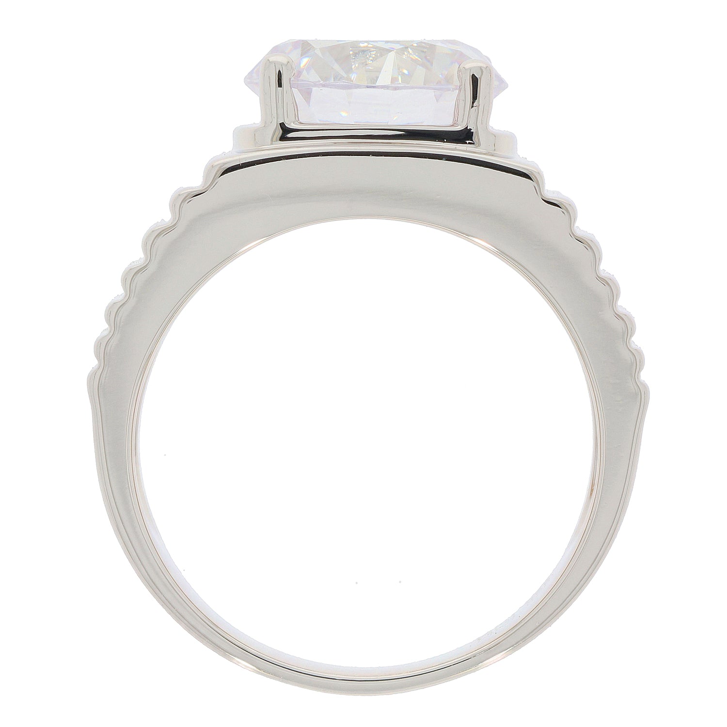 Men's Sterling Silver Semi Mount Ring Setting Round RD 10X10mm Solid 925 Silver - Syzjewelry