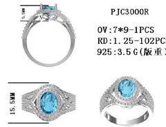 Sterling Silver Semi Mount Ring Setting Oval OV 9x7mm Syzjewelry