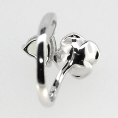 Sterling Silver Semi Mount Ring Setting Heart HT 8x8mm Love & Heart Toi et Moi Bypass Promise Ring Syzjewelry