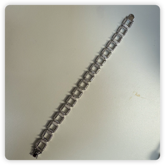 Sterling Silver Semi Mount Tennis Bracelet Setting SQ 8X8 mm Halo Tennis Bracelet Syzjewelry