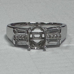 Sterling Silver Semi Mount Ring Setting Oval OV 8X6mm DHJ