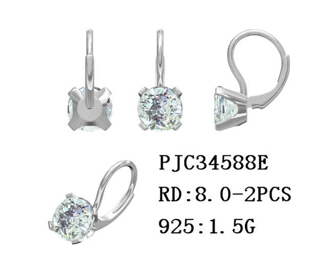 Sterling Silver Semi Mount Earrings Setting Round RD 8mm Syzjewelry