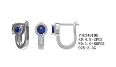 Sterling Silver Semi Mount Earrings Setting Round RD 4.5mm with White Topaz Syzjewelry