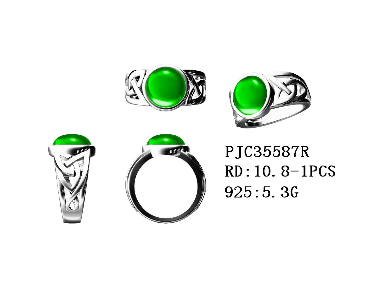 Sterling Silver Semi Mount Ring Setting Round RD 10.8x10.8mm Celtic Knot Oxidized Finish Syzjewelry