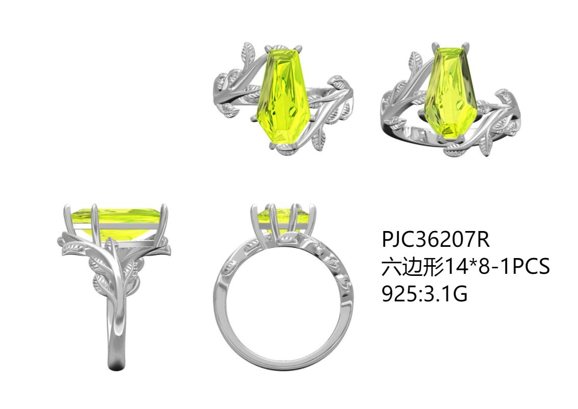 Sterling Silver Semi Mount Ring Setting 14x8mm Coffin Shape Syzjewelry