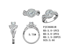 Sterling Silver Semi Mount Ring Setting Round RD 5X5mm Syzjewelry