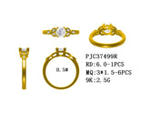 9K Yellow Gold Semi Mount Ring Setting Round RD 6x6mm with CVD Accents Size 8.5 Syzjewelry
