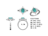 9K White Gold Semi Mount Ring Setting Oval OV 8x6mm with CVD Accents Size 6.5 Syzjewelry