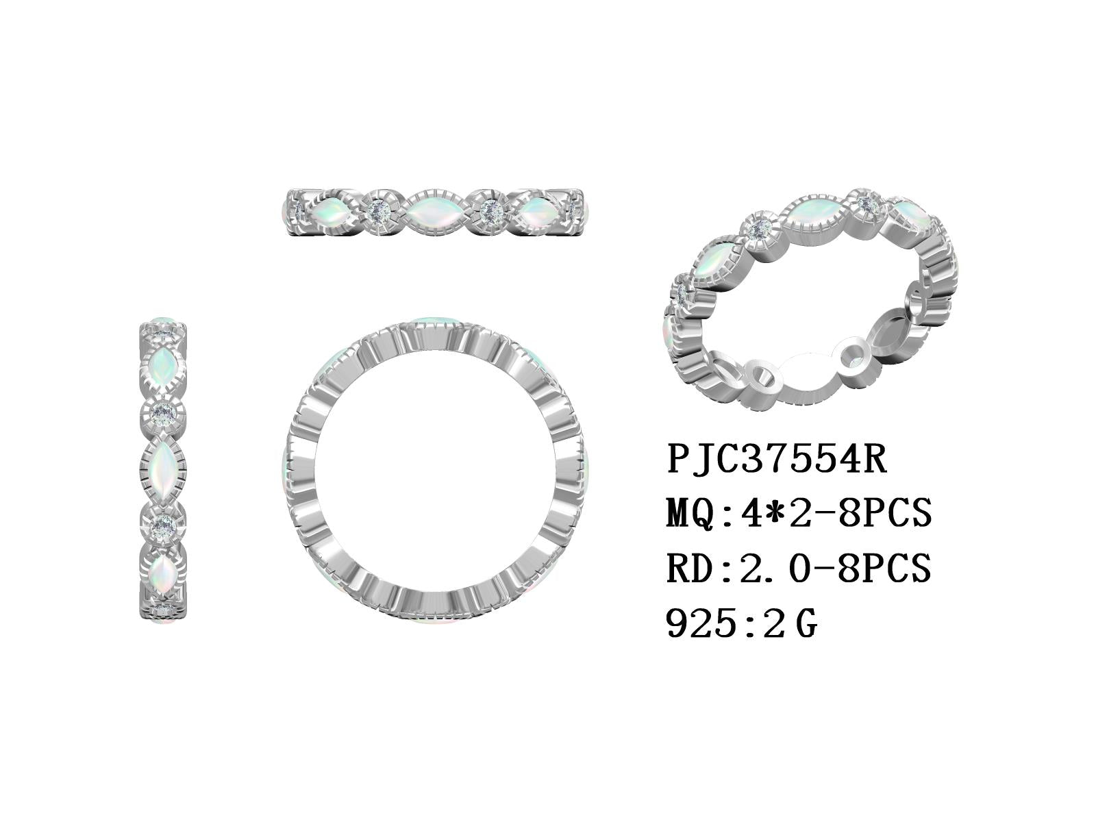 Sterling Silver Semi Mount Ring Setting Marquise MQ Cabochon 4x2mm RD 2x2mm Eternity Ring Syz Jewelry