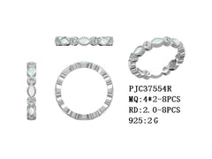 Sterling Silver Semi Mount Ring Setting Marquise MQ Cabochon 4x2mm RD 2x2mm Eternity Ring Syz Jewelry
