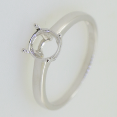 Sterling Silver Semi Mount Ring Setting Round RD 7x7mm Solitaire DHJ