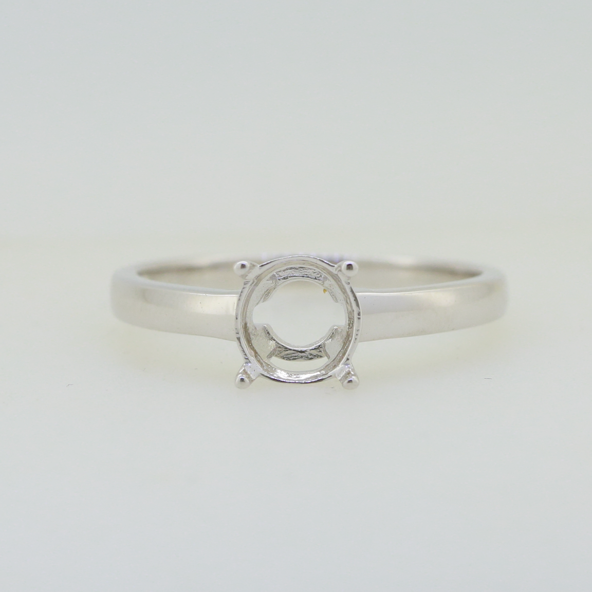 Sterling Silver Semi Mount Ring Setting Round RD 7x7mm Solitaire DHJ