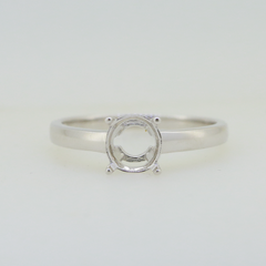 Sterling Silver Semi Mount Ring Setting Round RD 7x7mm Solitaire DHJ