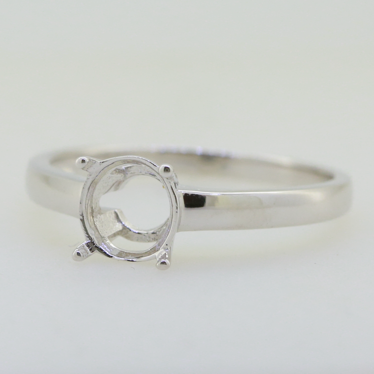 Sterling Silver Semi Mount Ring Setting Round RD 7x7mm Solitaire DHJ