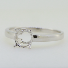 Sterling Silver Semi Mount Ring Setting Round RD 7x7mm Solitaire DHJ