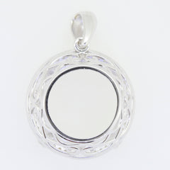 Sterling Silver Semi Mount Pendant Setting Round RD 13X13mm Halo Syzjewelry
