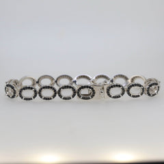 Sterling Silver Semi Mount Bracelet Setting Oval OV 7X5mm Halo Tennis - Syzjewelry