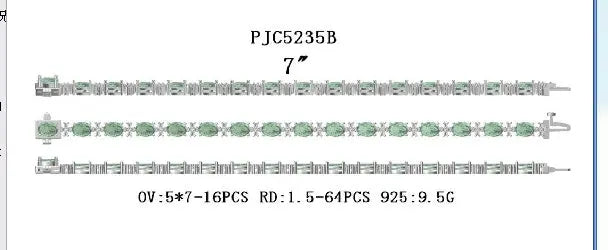 Sterling Silver Tennis Bracelet Semi Mount Setting Oval OV 7x5mm W/ Accent DHJ