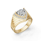 Men's Sterling Silver Semi Mount Ring Setting Trillion Tri 10x10mm Halo Syzjewelry