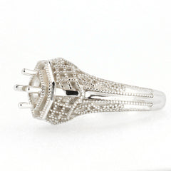 10K Gold Semi Mount Ring Setting Round RD 5x5mm Art Deco Style Syzjewelry