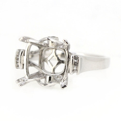 14K Gold Semi Mount Ring Setting Cushion Cu 12x12mm Syzjewelry