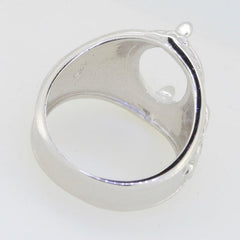 Sterling Silver Semi Mount Ring Setting OV 12x10mm Fleur De Lis Syzjewelry