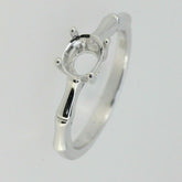 Sterling Silver Semi Mount Ring Setting Round RD 6x6mm Bamboo Shank Solitaire Syzjewelry