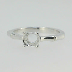 Sterling Silver Semi Mount Ring Setting Round RD 6x6mm Bamboo Shank Solitaire Syzjewelry