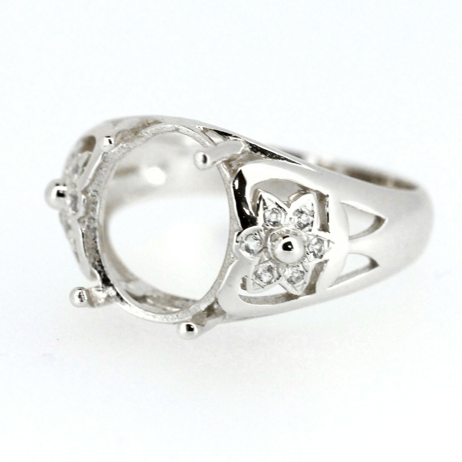 10K Gold Semi Mount Ring Setting Oval OV 12x10mm Cabochon Syzjewelry