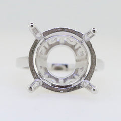 Sterling Silver Semi Mount Ring Setting Round RD 16x16mm Solitaire Syzjewelry