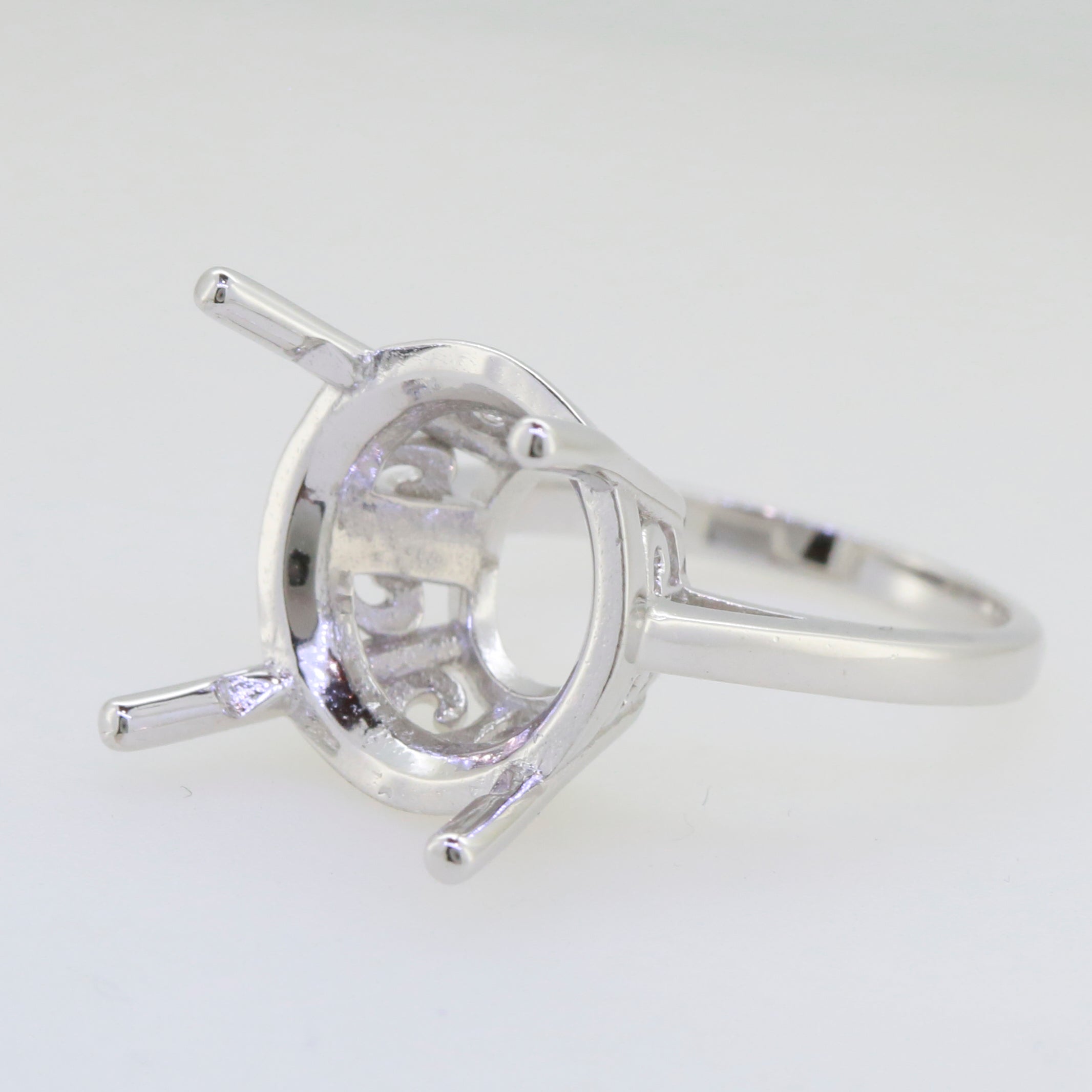 Sterling Silver Semi Mount Ring Setting Round RD 16x16mm Solitaire Syzjewelry
