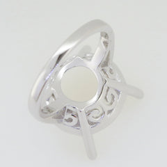 Sterling Silver Semi Mount Ring Setting Round RD 16x16mm Solitaire Syzjewelry