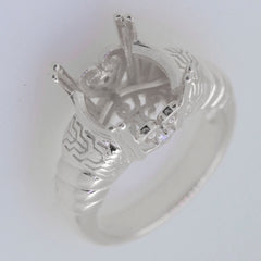 Sterling Silver Semi Mount Ring Setting Round RD 12x12mm Syzjewelry