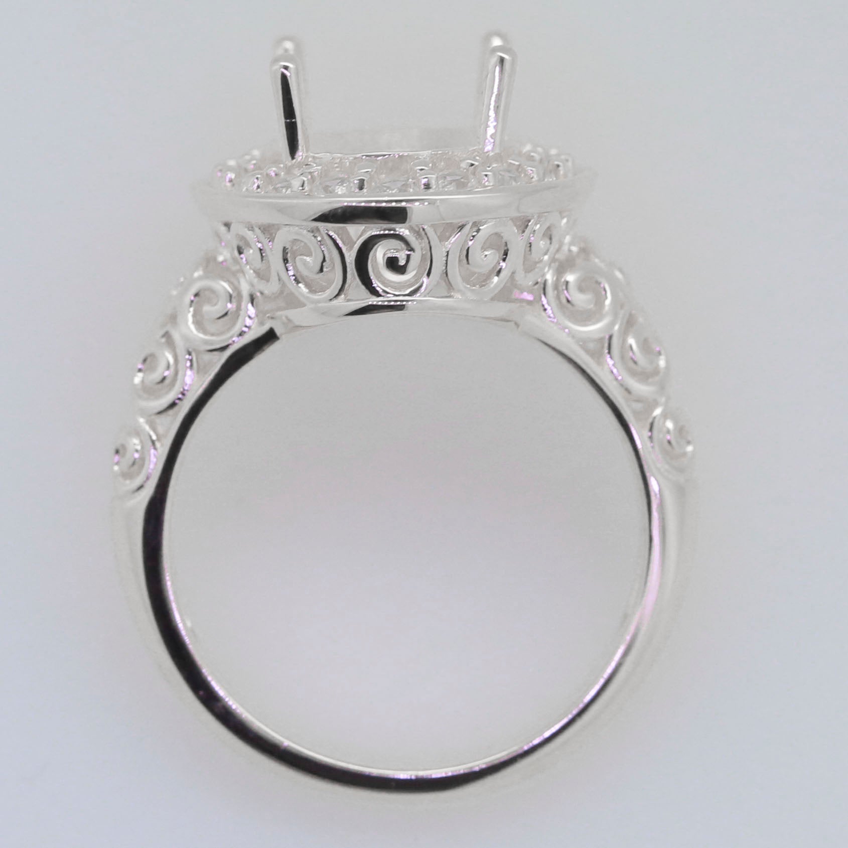 Sterling Silver Semi Mount Ring Setting SQ Princess 8x8mm Syzjewelry