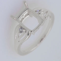 Sterling Silver Semi Mount Ring Setting Cushion CU 10x8mm Syzjewelry