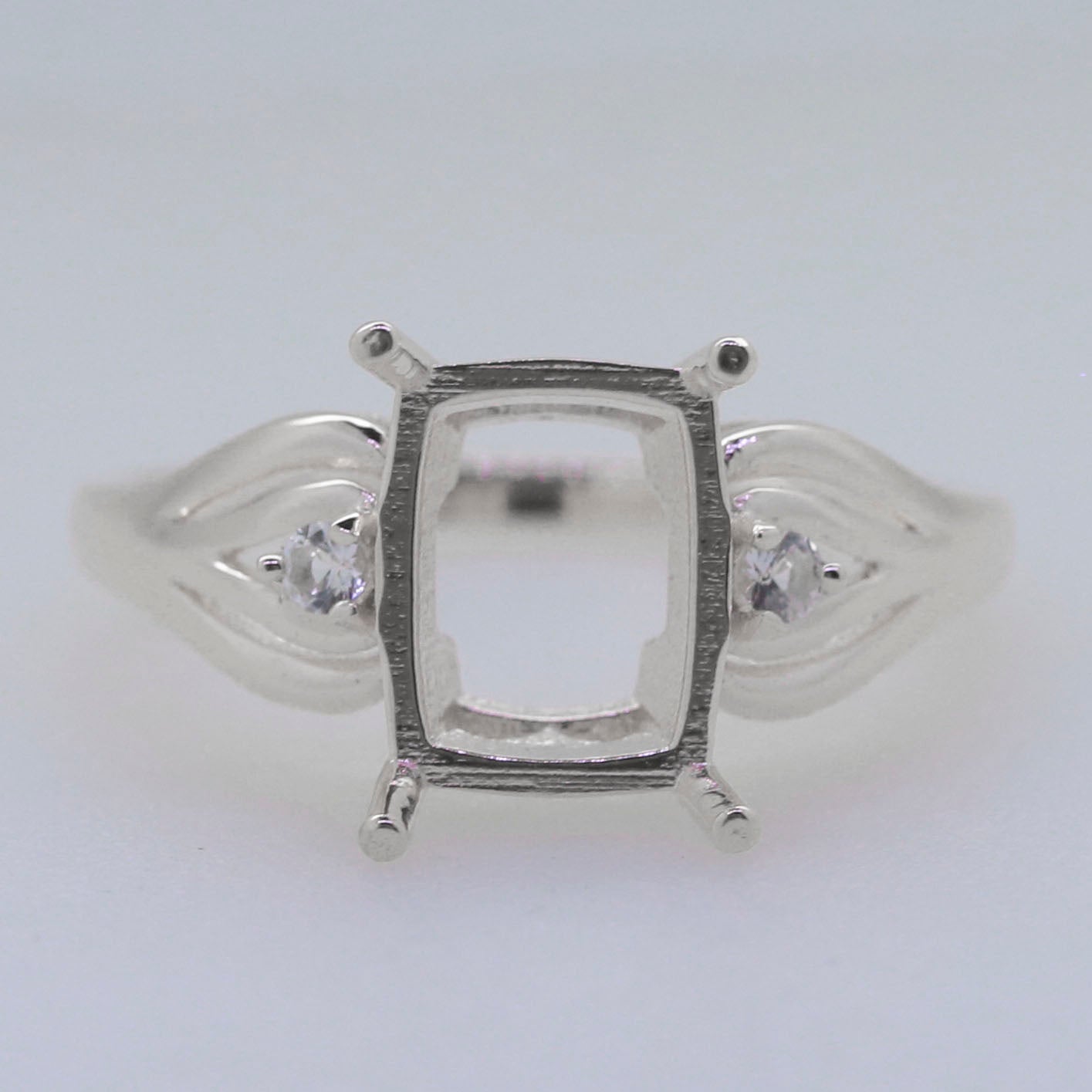 Sterling Silver Semi Mount Ring Setting Cushion CU 10x8mm Syzjewelry