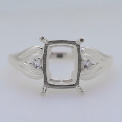 Sterling Silver Semi Mount Ring Setting Cushion CU 10x8mm Syzjewelry