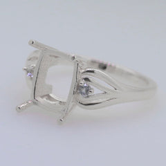 Sterling Silver Semi Mount Ring Setting Cushion CU 10x8mm Syzjewelry