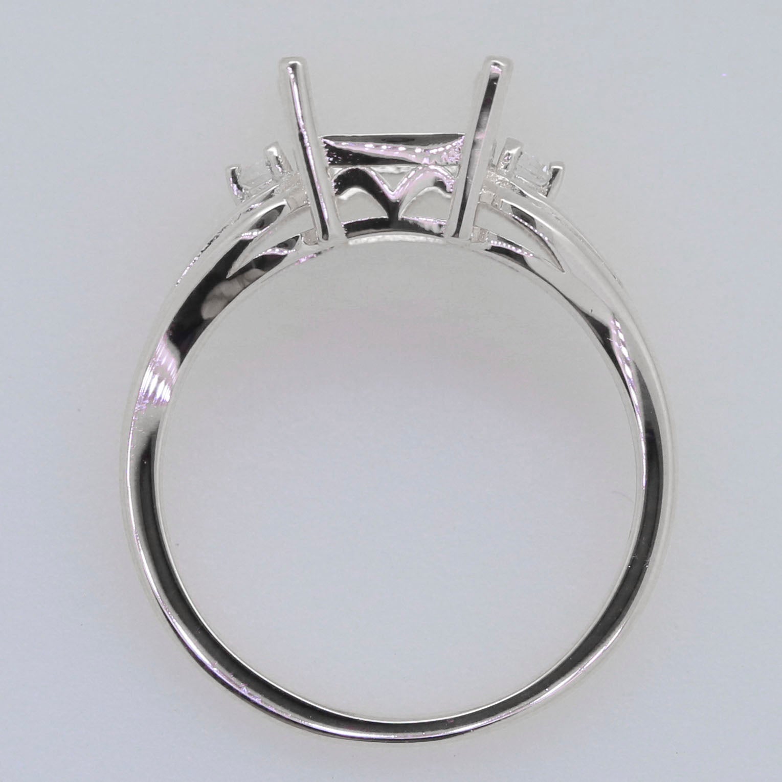 Sterling Silver Semi Mount Ring Setting Cushion CU 10x8mm Syzjewelry